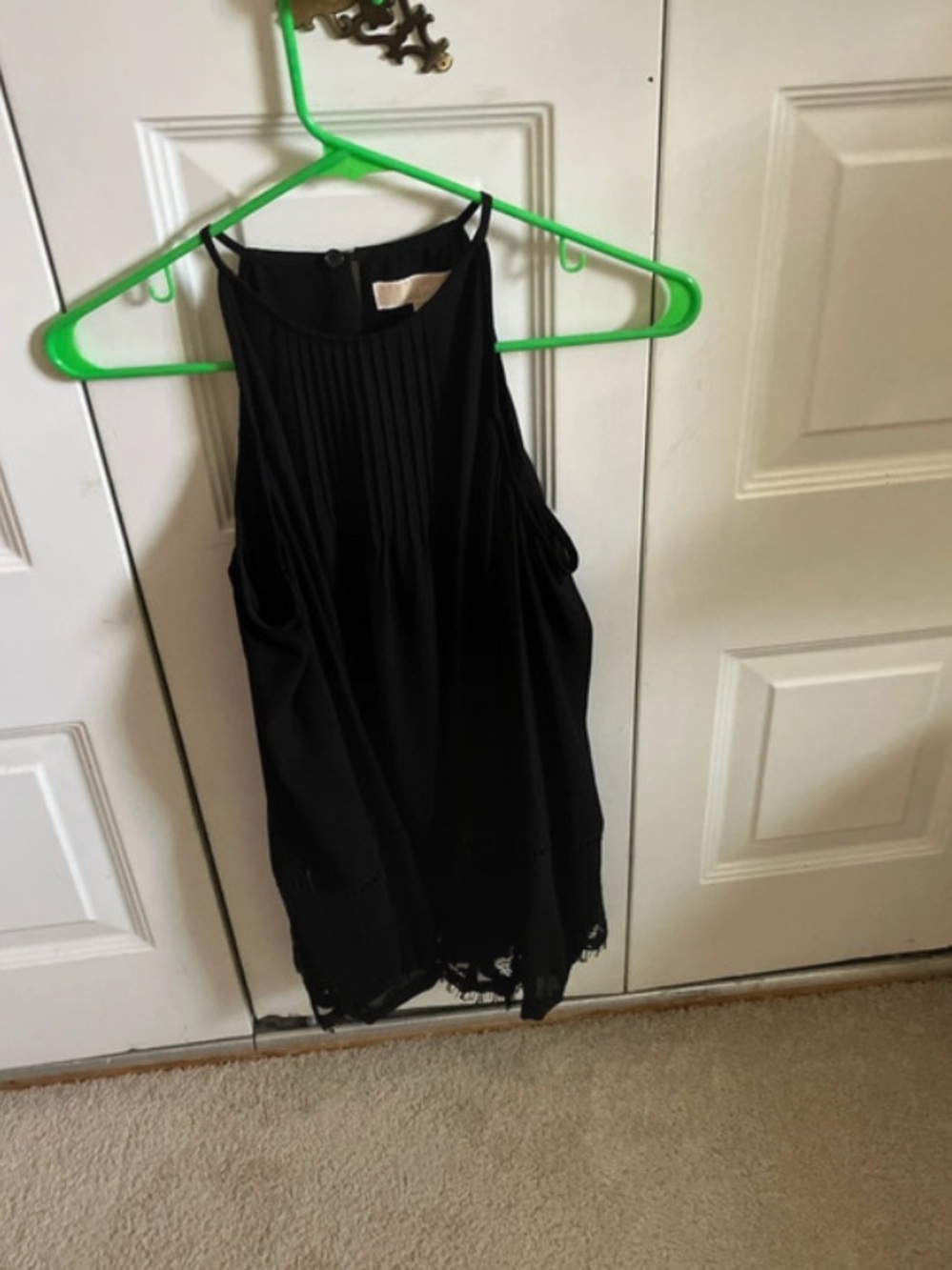 Michael Kors Black Pleated Halter Camisole
